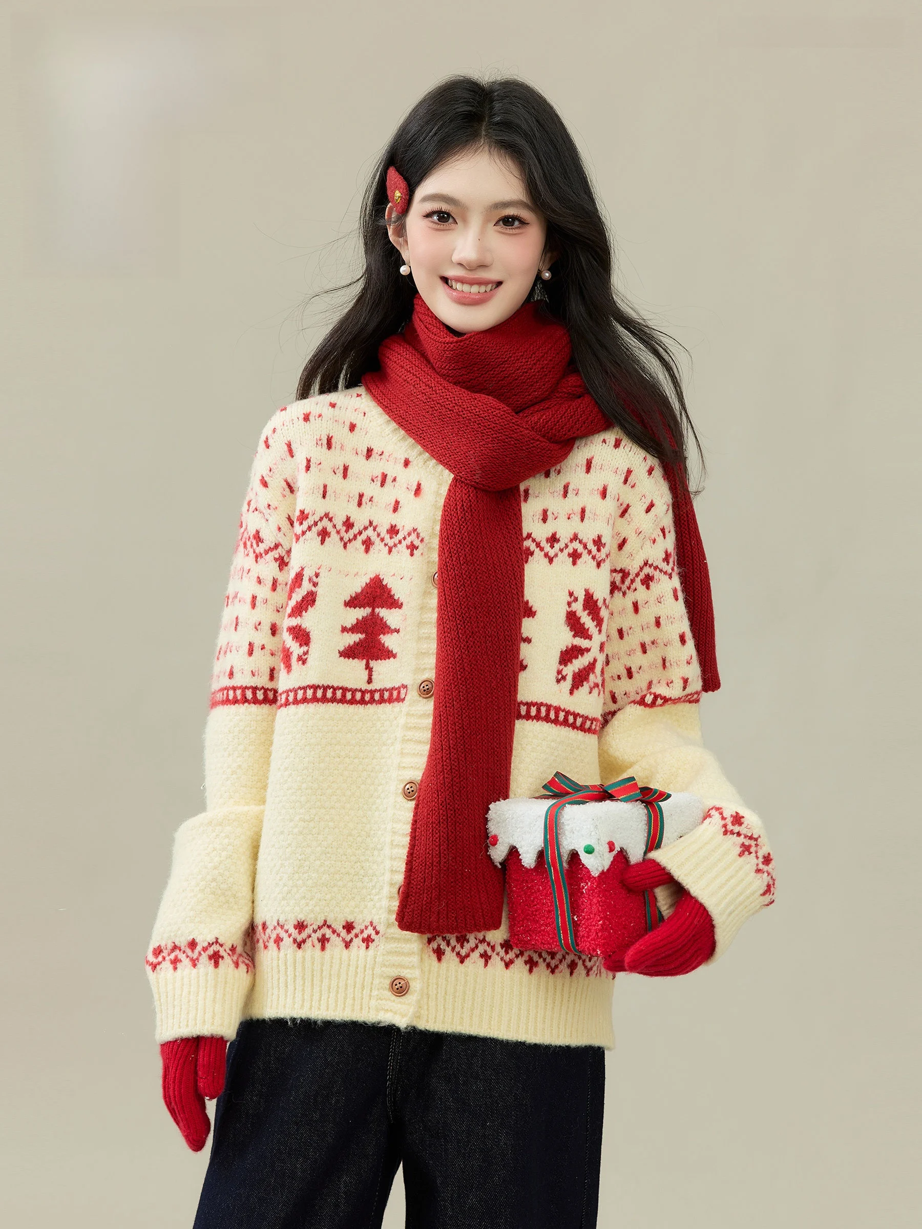 

Lingjiu Soft Knitted Redwood Sweater Coat Women's Loose Comfortable Spring Cardigan Breathable Warmth-Fit Fashionable Outerwear