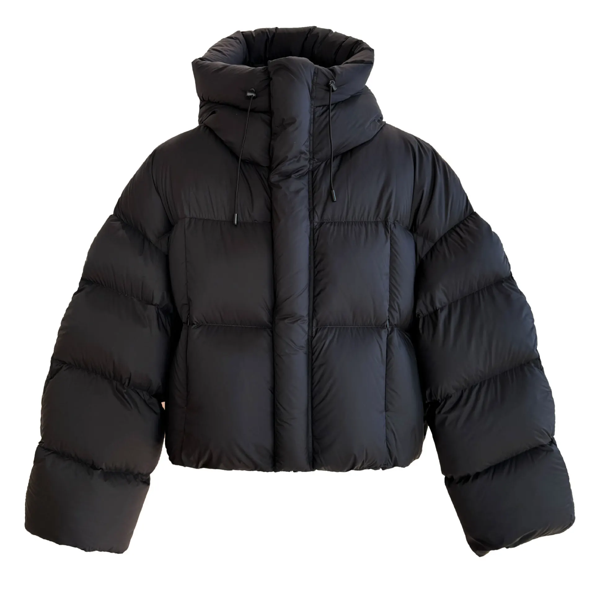 UMI MAO 90 화이트 덕 다운 코트 겨울 자켓 여성용 초경량 푹신한 미니멀 두꺼운 따뜻한 후드 숏 브레드 다운 코트