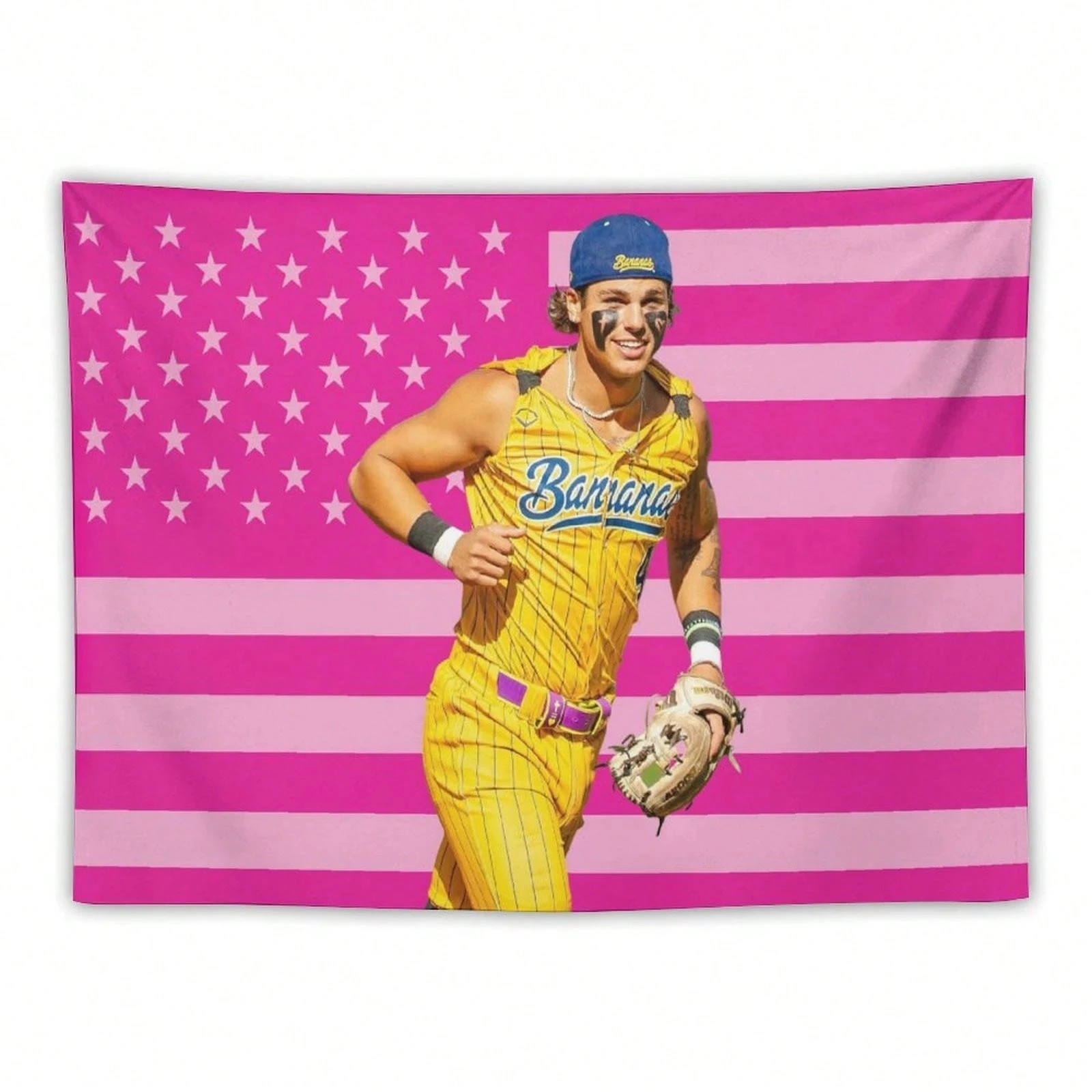 K-KJ Jackson Pink US Flag Tapestry, Tapestry As A Holiday Gift, Special And Thoughtful, Both Practical