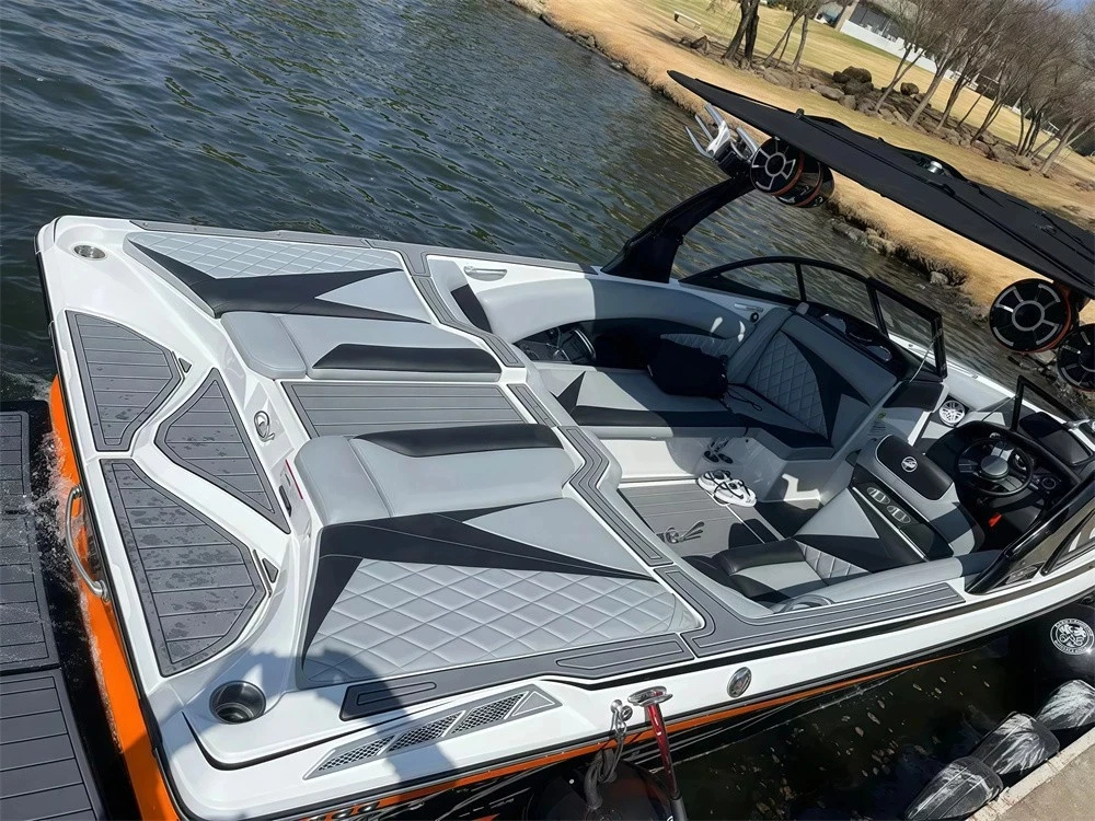 Non-Slip EVA Faux Teak Marine Mat Self-Adhesive 6mm Yacht Cockpit Pad for 2012-2015 Tige Z3 Boat Decking Easy Install