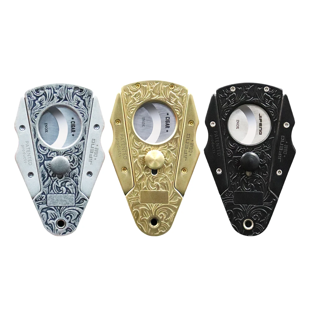 JIFENG Hot Sale Cigar Cutter Sharp Blade Luxury Gadgets Portable Stainless Steel Cutter with Gift Box Travel Cigar Cutter CT-032