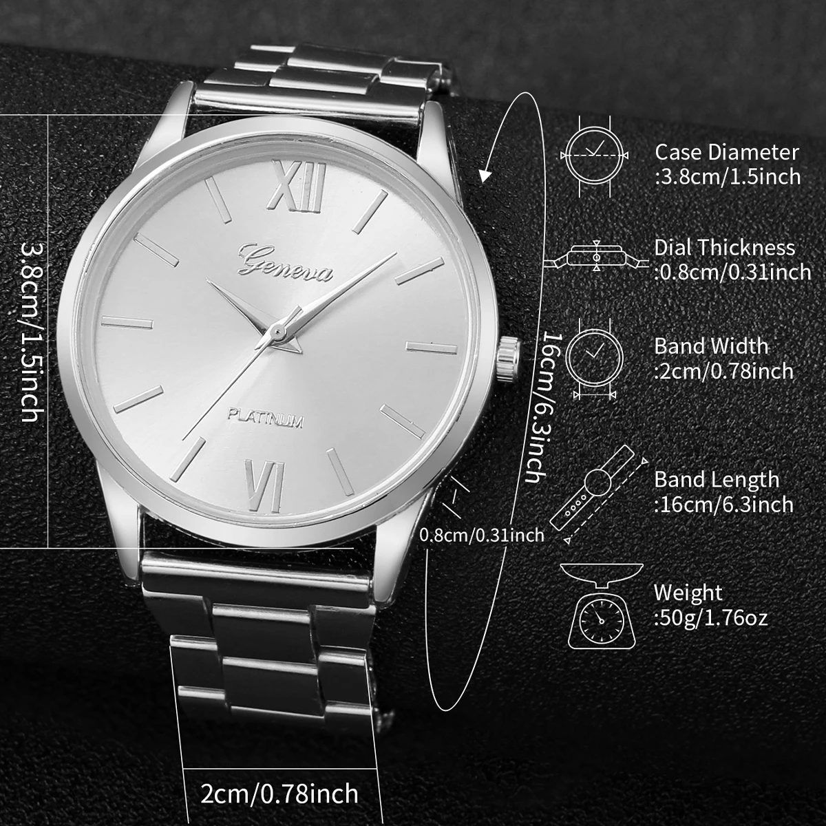 6 sztuk/zestaw moda Roma Dial damski zegarek kwarcowy srebrny pasek ze stopu kobiece zegarki na rękę zestaw bransoletek (bez pudełka) — zdjęcie 6