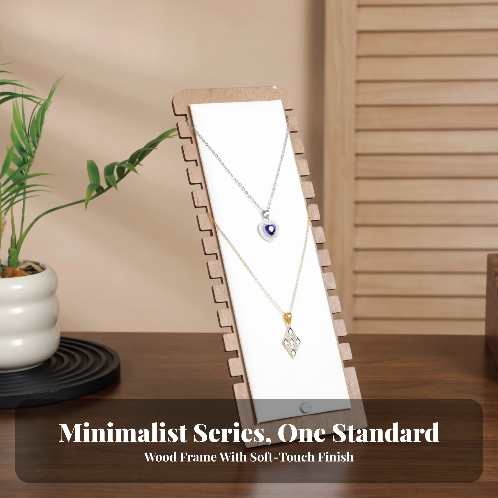 Necklace Display Stand Tabletop Wooden Necklace Display Stand Space-Saving Versatile for Retailers, Countertop, Market Stalls