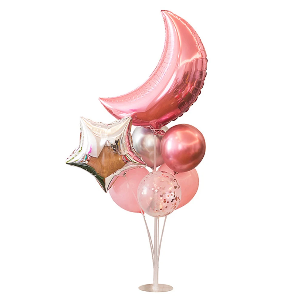 

1Set Aluminum Foil Balloons Party Decoration Floating Balloons Moon Star Shape Decor Photo Background Props