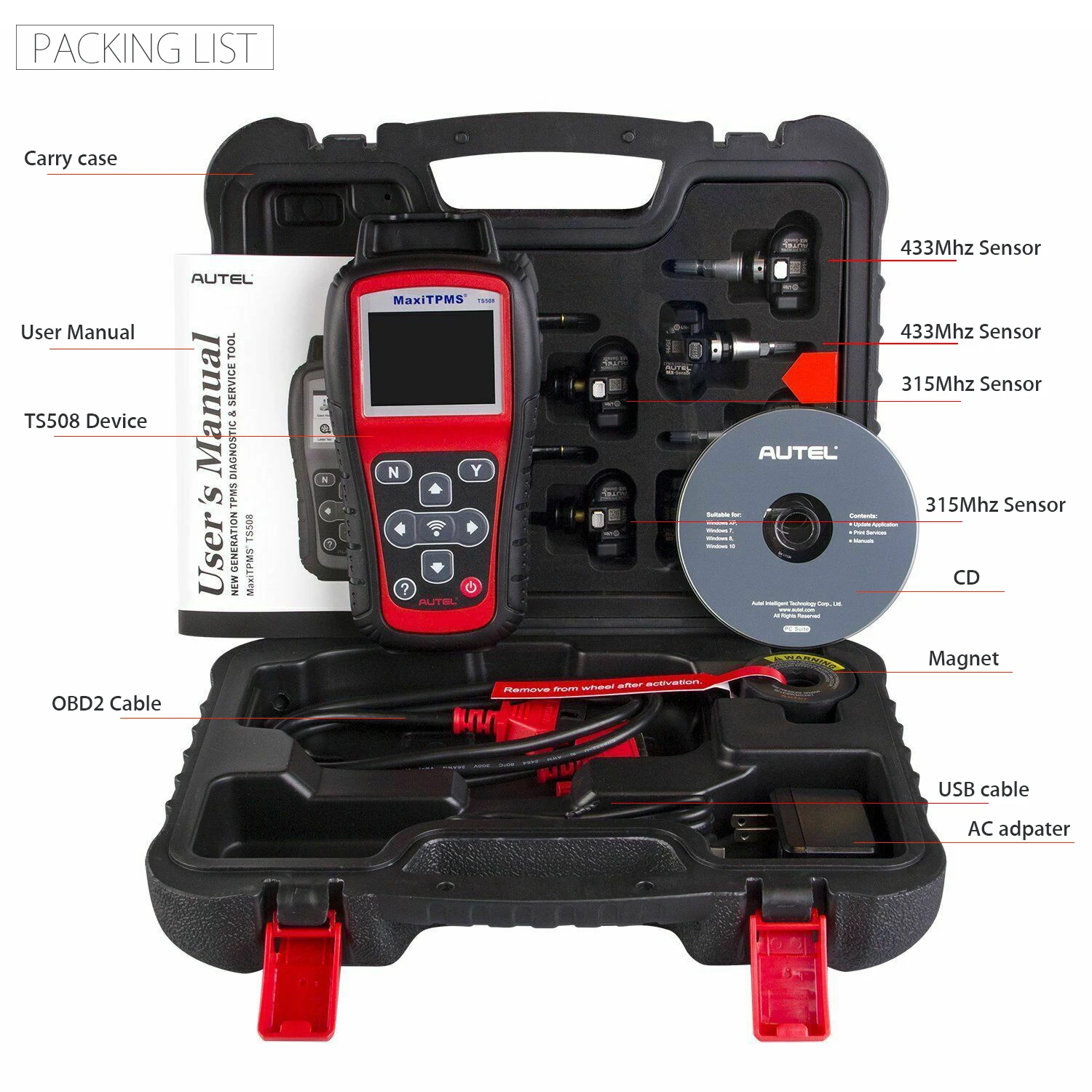 Best Price TPMS Tool MX Sensors Programing Code Reader TS508 Autel MaxiTPMS TS508