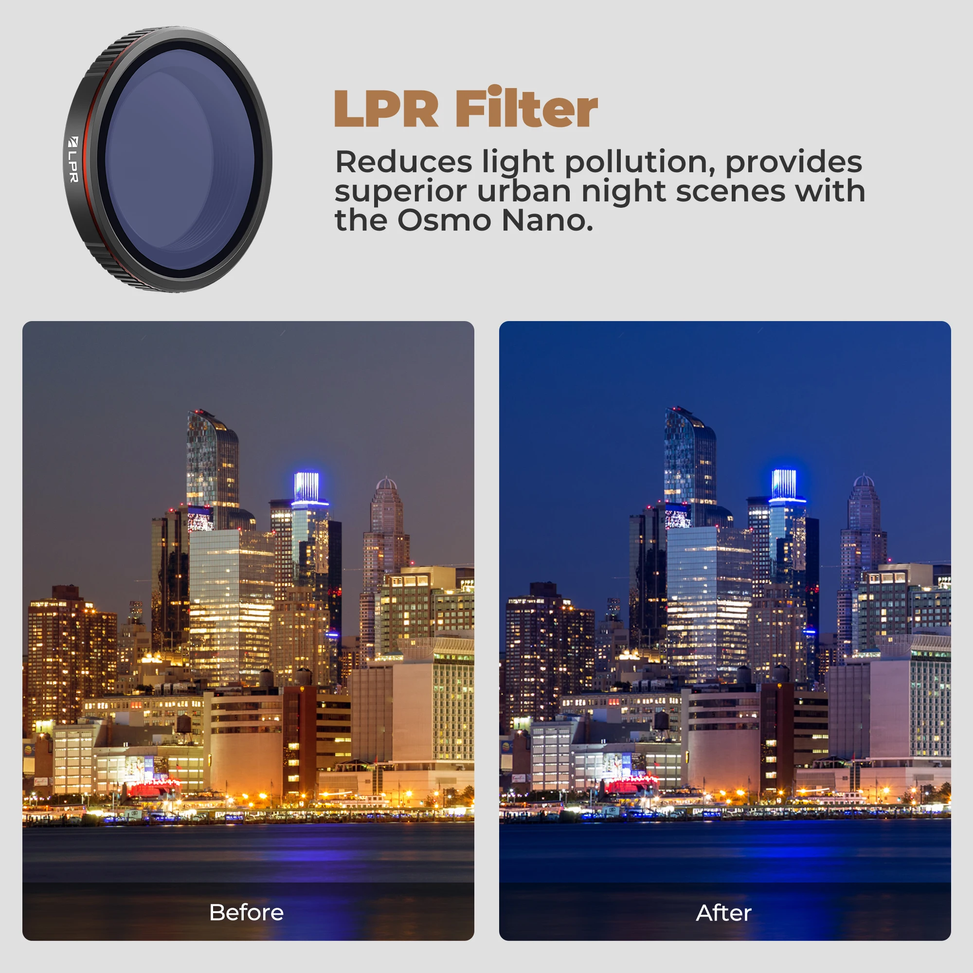 Freewell Einzelkamera-Filter für DJI Osmo Nano Kameras, mit CPL, LPR, ND1000 und Black Glow Mist 1/4 Filterzubehör – Detail 3