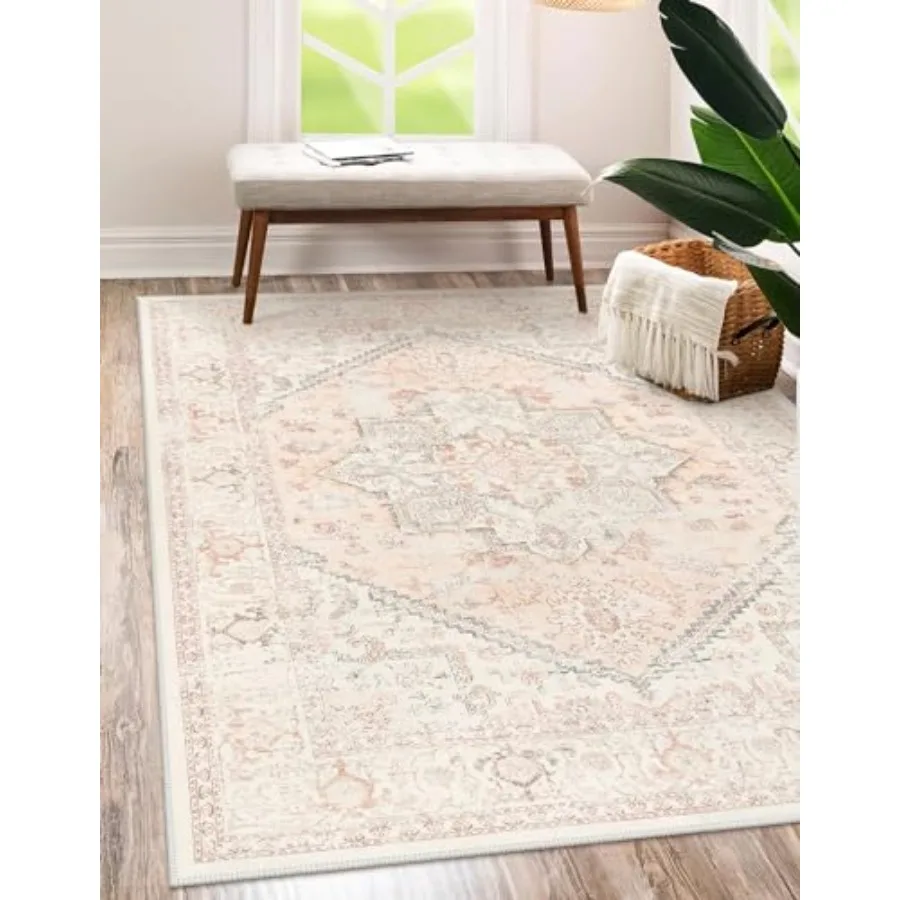 

Розовый коврик 5x7 футов - Мягкие коврики для спальни, нескользящие розовые коврики для спальни девочек, винтажный, моющийся, милый, эстетичный коврик для детской комнаты