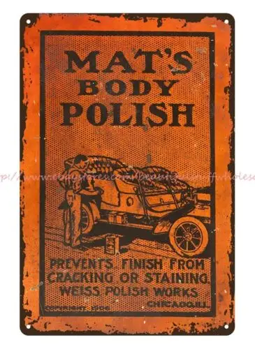 Mat's (automotive) Body Polish Weiss Polish Works, Chicago, IL metal tin sign