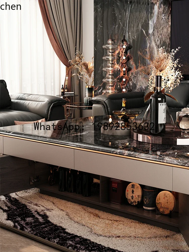 

O15- French Style Coffee Table Modern Minimalist Villa Living Room High-End Home Marble Square Table