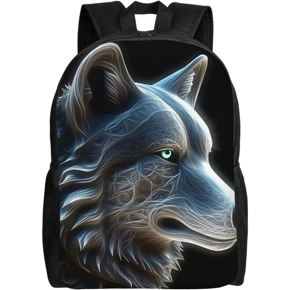 

3d Wolf Cute Backpack Waterproof Lightweight Laptop Backpack Shoulder Bag Casual Daypack For Women Men
