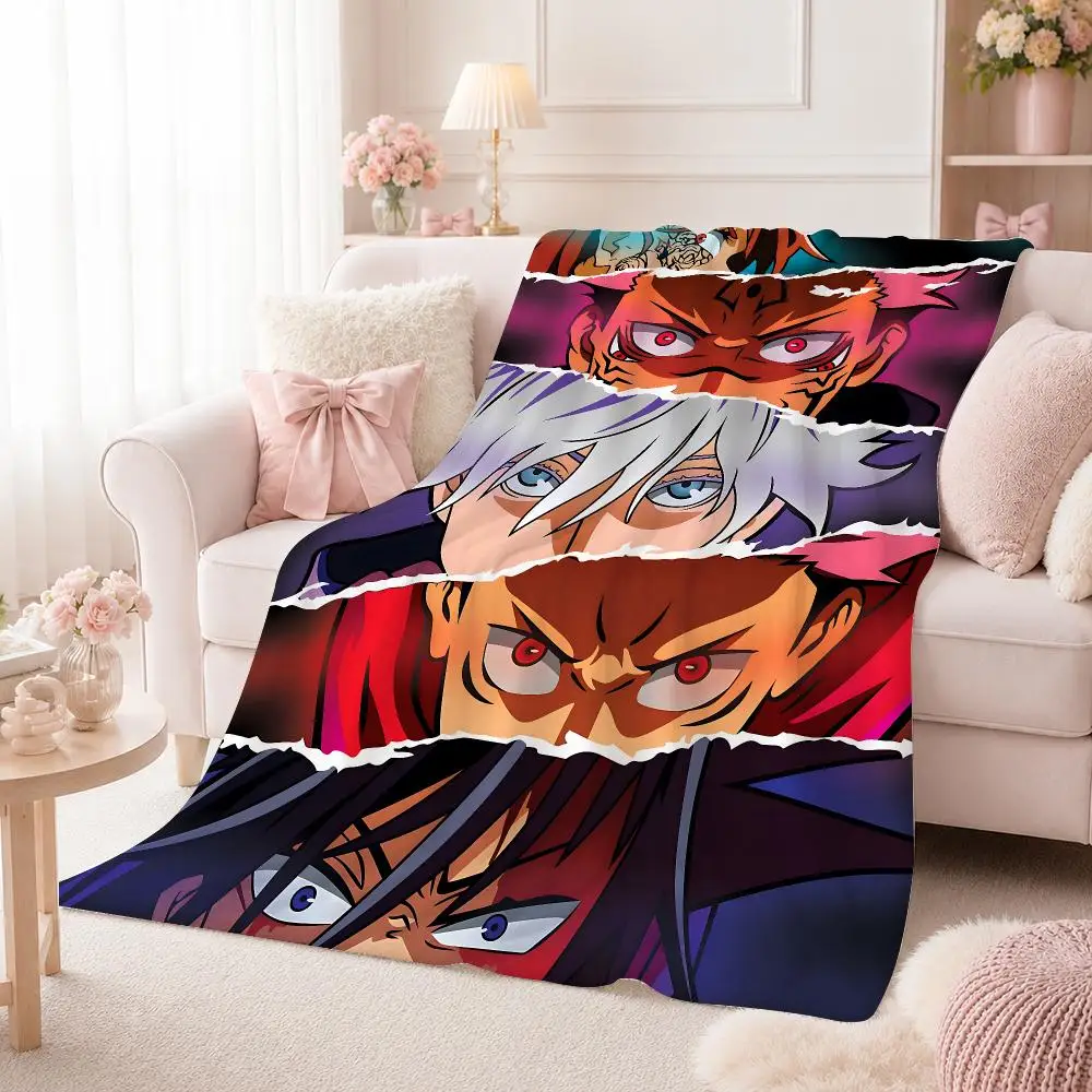 HOT Anime Jujutsu Kaisen Throw Flannel 240g Blanket Soft Skin-friendly For Sofa Nap Air-Conditioned Room