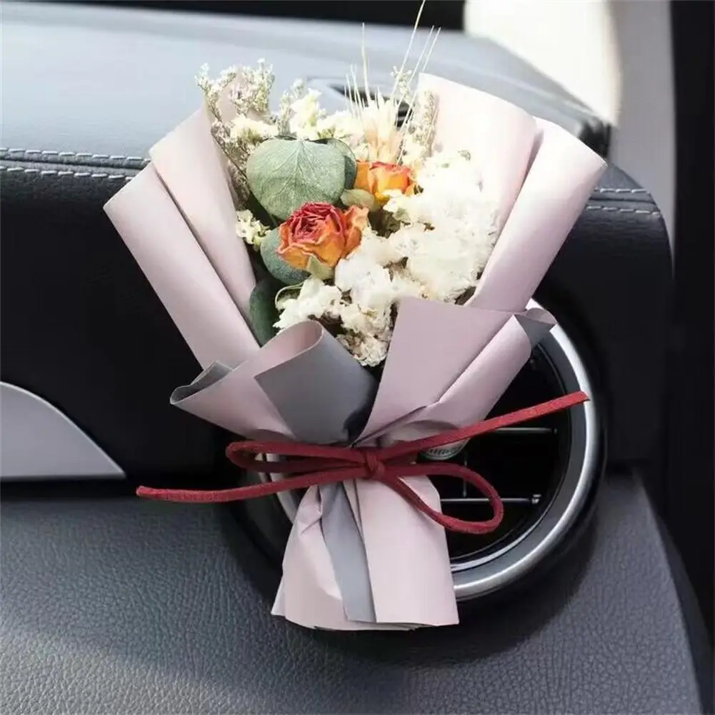 Car Air Outlet Dried Flowers Bouquet Aromatherapy Perfume Dispenser Lasting Fresh Creative Mini Car Interior Accessories