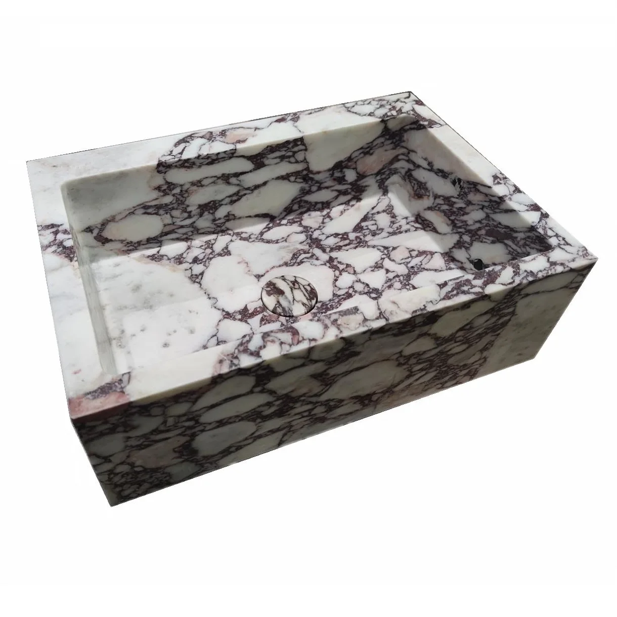 

Calcutta Viola Calacatta Marble Square Hand Washing Vessel Sink For Bathroom