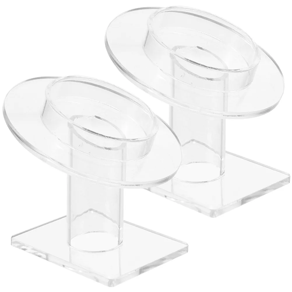 

Набор из 2 прозрачных акриловых подставок для браслетов, органайзер для ювелирных изделий, настольная круглая подставка для нефритовых украшений