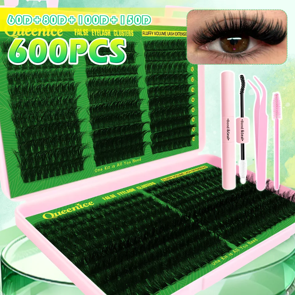 600pcs Kit de Rizos de Pestañas DIY - 60D 80D 100D 150D, Largo 10-18mm Mezcla | Postizas Naturales Reutilizables para Muñeca