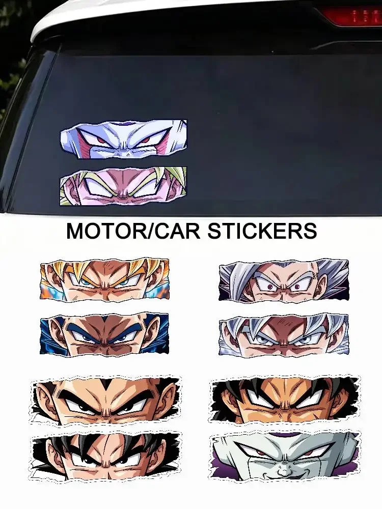 

DRAGON BALL EYES GOKU Vegeta Fashion Universal Scratch Resist Reflective Stickers For Auto Motorcycle Helmet Mug Refrigerator