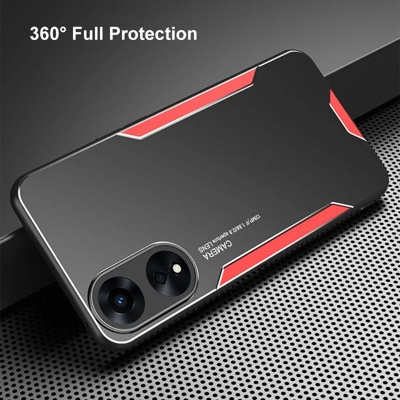 For OPPO A98 5G Aluminum Metal Phone Case For OPPO A58 A78 A97 Armor Slim Shockproof Silicone Protection Cover