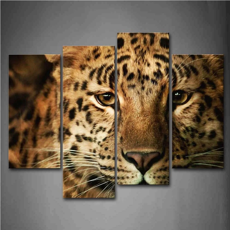 5D DIY Full Diamond Painting New 2025 Cross Stitch Kits Animal Jungle Leopard face Mosaic Diamond Embroidery 4 pcs Home Decor