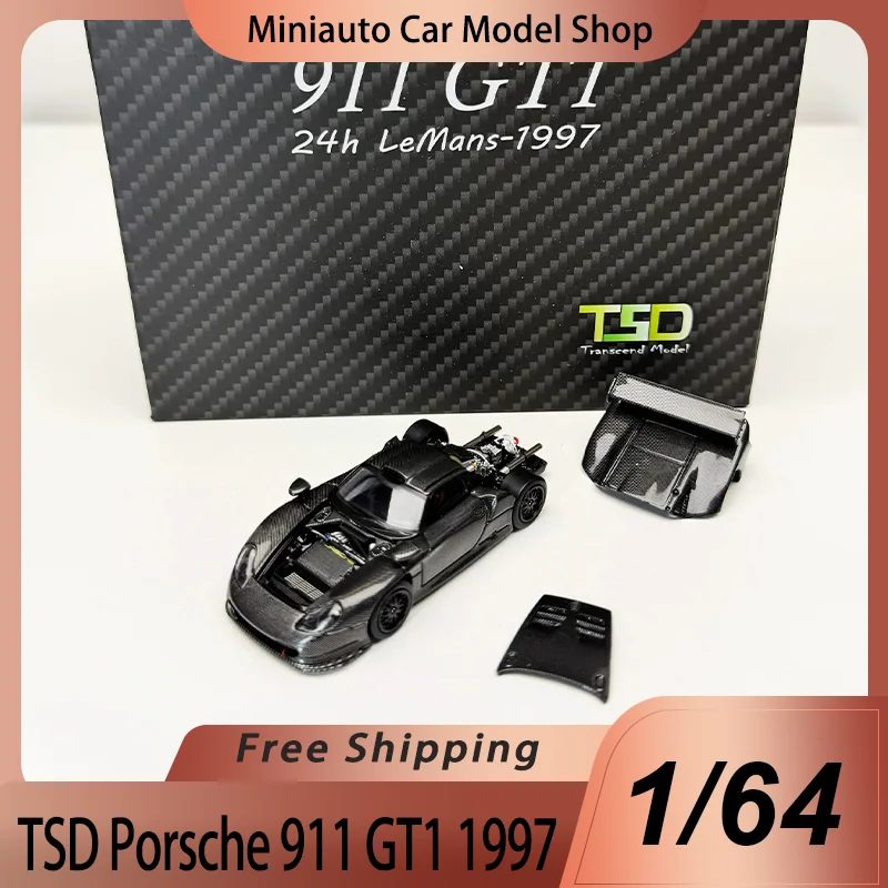 

New In Stock Transcend Tsd 1:64 Porsche 911 Gt1 Lm 1997 Carbon Fiber Alloy Miniature Edition Porsche Diecast Model Car Toys Gift