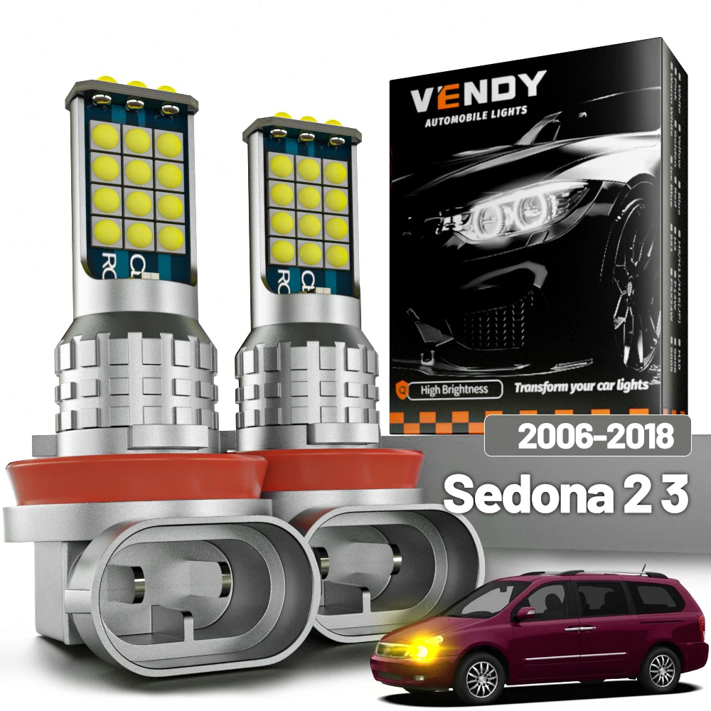 2 Stück LED-Nebelscheinwerfer für Kia Sedona 2 3 2006-2018 2007 2008 2009 2010 2011 2012 2013 2014 2015 2016 2017 Canbus Zubehör