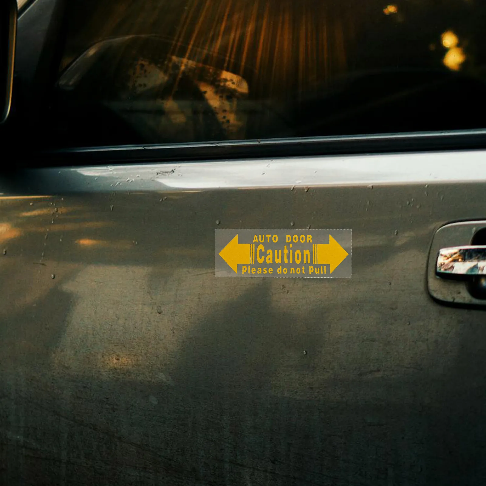 

2Pcs Caution Automatic Door Stickers Car Door Open Warning Decal for Vehicles Elegant Design All Weather Performance