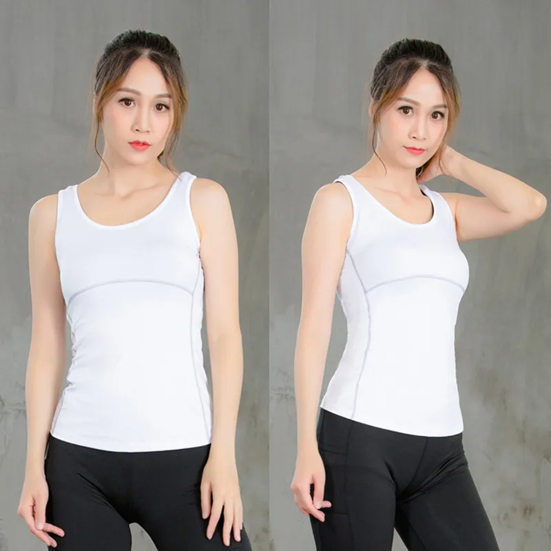 2022 Women Yoga Tops White Tank Sexy Gym Training Sportswear Vest Fitness Tight Clothing Sleeveless Girl Running Shirt Quick Dry