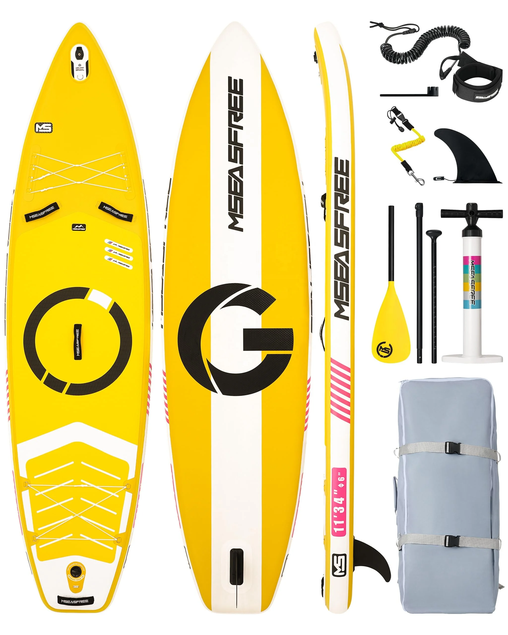 

European Warehouse Meseasfree 11' Yellow SUP Inflatable Stand up Paddle Board Factory Direct Sale Stand up Paddleboard