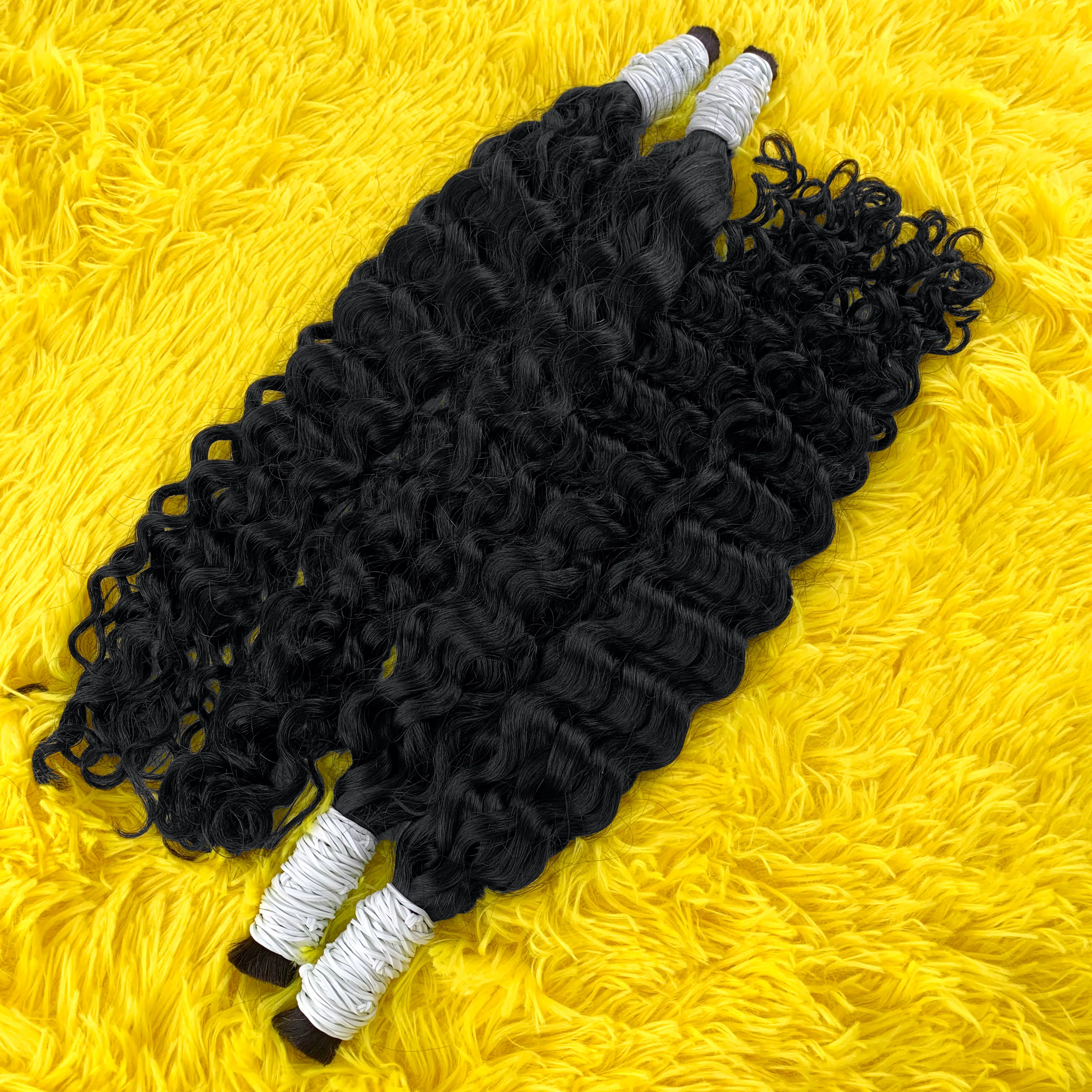 100% شعر تجديل بشري موجة عميقة السائبة لا لحمة عميق مجعد تجديل الشعر لضفائر بوهو شعر بشري لعذراء ملحقات 18 30 بوصة