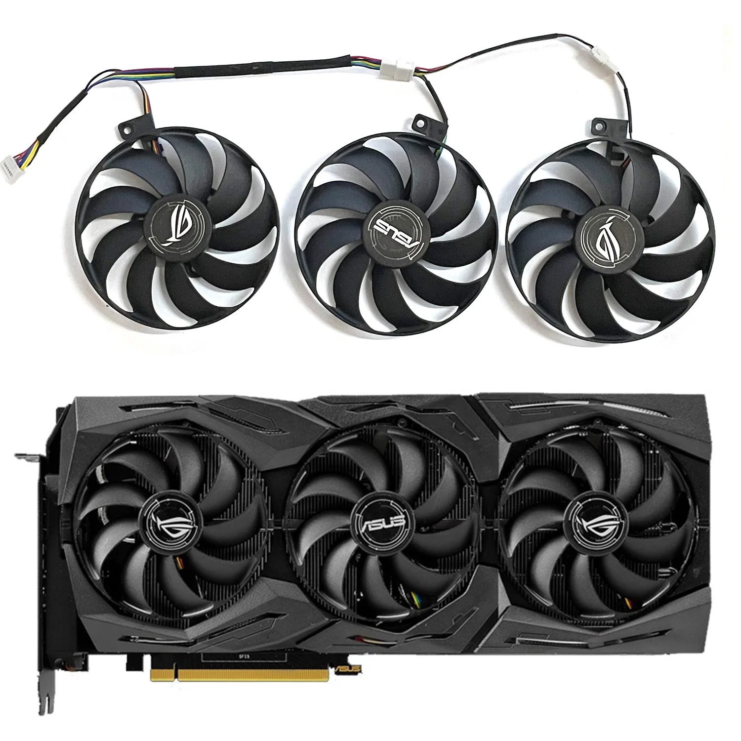 ASUS RTX2070 ROG Strix-Geforce RTX 2060 Super 2080 Ti RX 5600 XT RX 5700XT 그래픽 카드 팬용 87mm T129215SU DC 12V 0.5A 7 핀