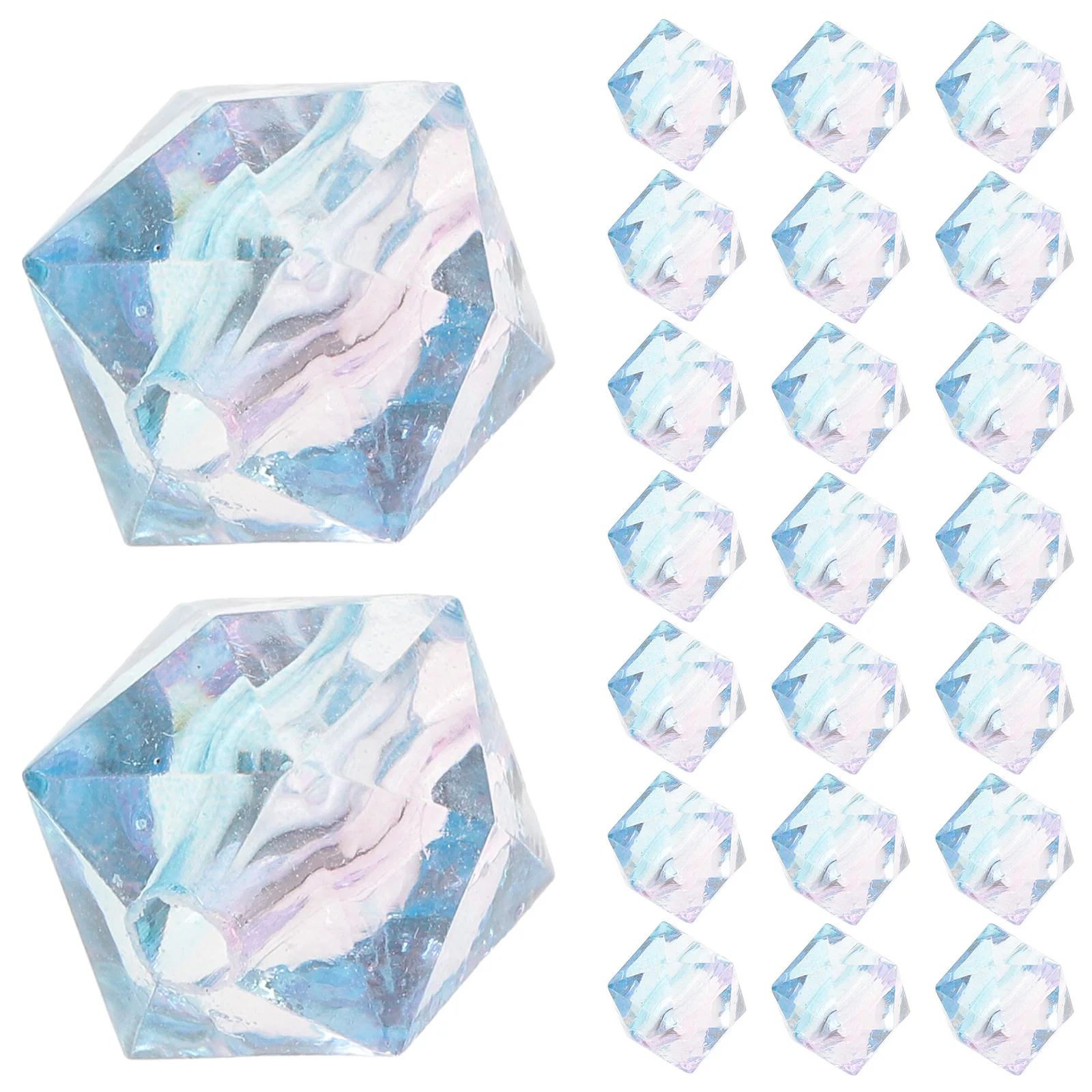 200 Uds. Cuentas pintadas de doble Color, espaciador geométrico acrílico, artesanía suelta DIY para hacer joyería, collar, pulsera, accesorios para el cabello