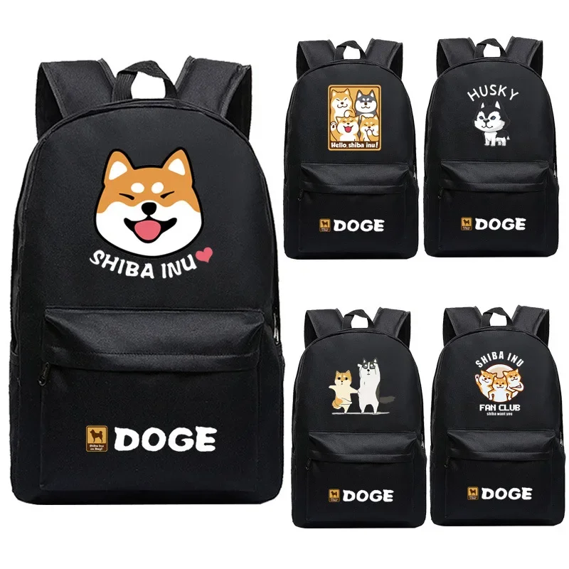 Shiba Inu-Sac à dos Anime Doge pour hommes et femmes, sac de livre de dessin animé pour adolescents, sac de créateur pour l'école, sac de voyage Mochila