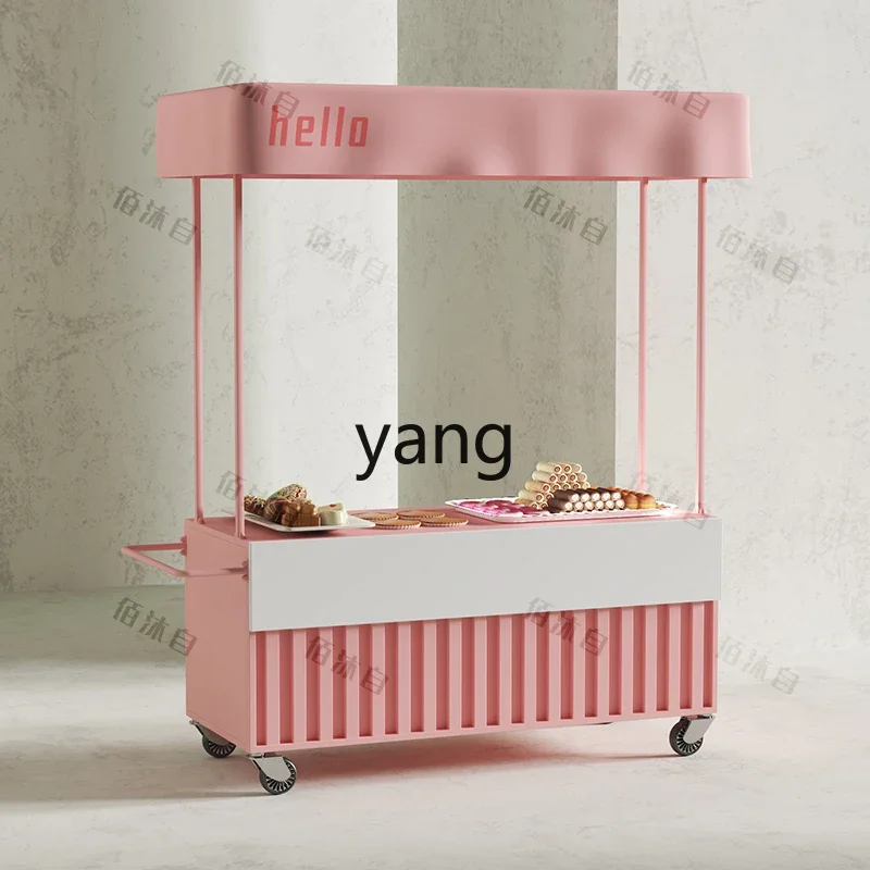 LTT wrought iron float stall mobile outdoor night market stall cart