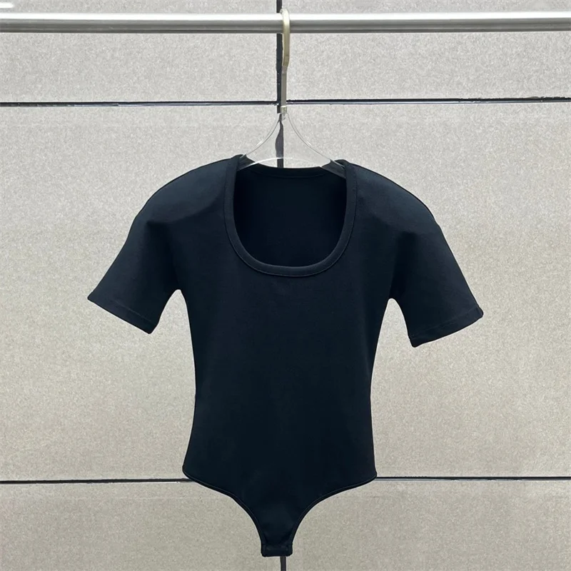 Bild 3: Damen-Body 2026 Frühjahr neues elastisches gestricktes Slim-Fit-Kurzarm-Top aus reiner Baumwolle, enges Korsett für Damen, Y2K-Damen-T-Shirt