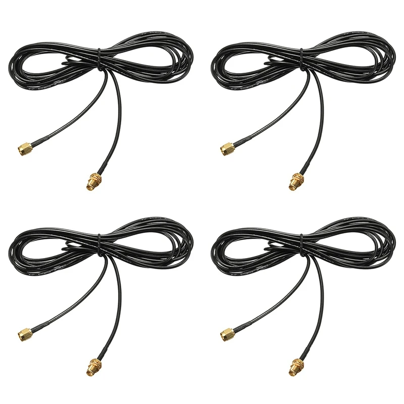 【Горячая】4 шт., 3-метровый удлинительный кабель Fi, антенные разъемы RP SMA, гнездовой Wi-Fi-маршрутизатор RP SMA