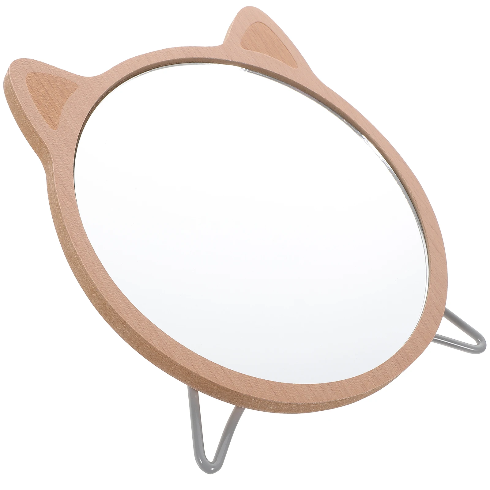 

Wooden Desktop Vanity Mirror Small Size Table Mirrors Countertop Dresser Home Bedroom Practical Durable Easy Maintenance Travel