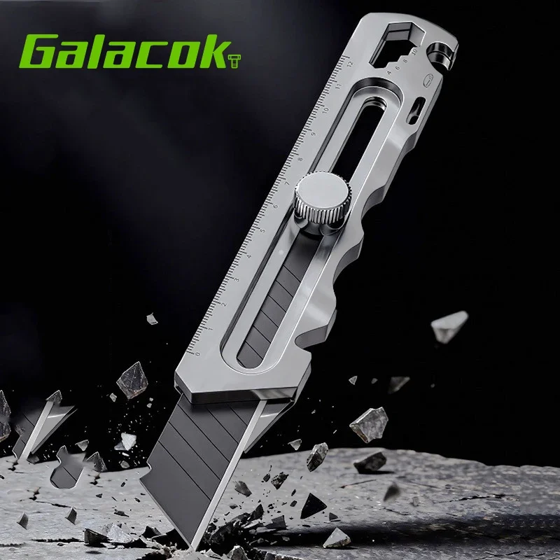 6 in 1 Stainless Steel Utility Knife Multi-Function Opener Retractable Box Cutter Portable Office Home Courier Unboxing Knifes
