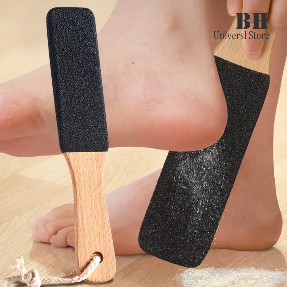 

1Pcs Foot File Callus Remover Heel Grater Wooden Handle Foot Scrubber Professional Pedicure File for Dead Cracked Skin