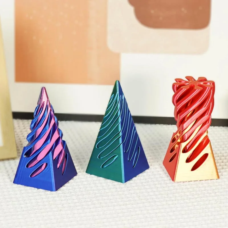 ثلاثية الأبعاد مطبوعة دوامة ألعاب متململة 11 سنتيمتر الضغط الغزل هيكل ثلاثي الأبعاد الإصبع ثنائي اللون لعبة لتخفيف الضغط #2