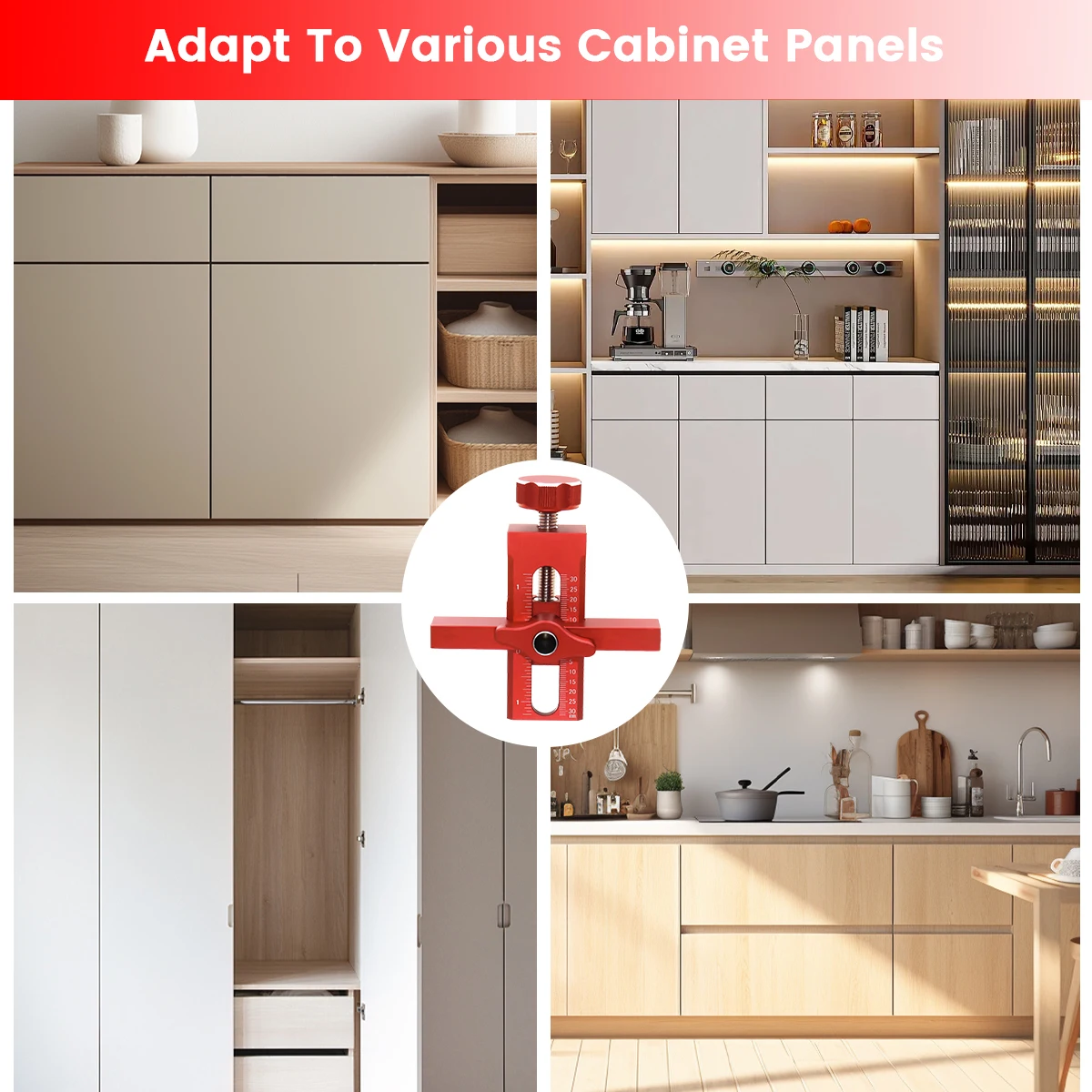 Полностью алюминиевый многофункциональный позиционирующий приспособление для монтажа дверей шкафа, монтажный приспособление с прецизионными градуировками для большинства шкафов