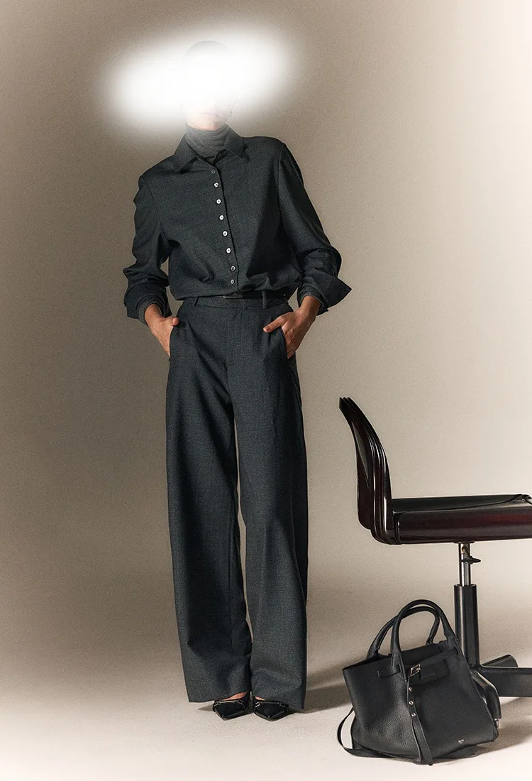 

New Fashion Shirt Trousers Outfit Spring Women Lapel Single Breasted Shirt+High Waist Straight Casual Pants Summer Two Piece Set