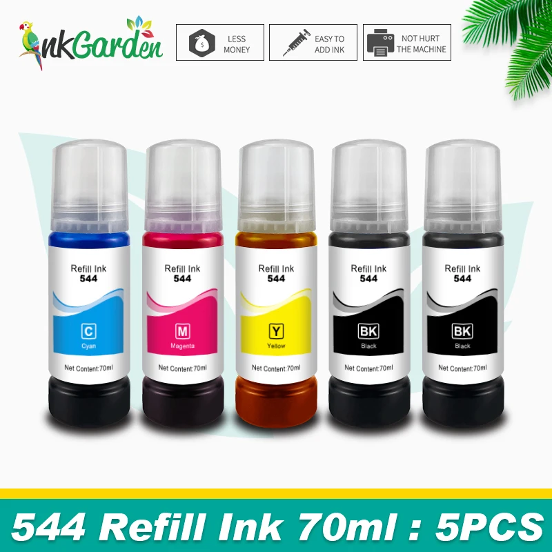 

544 Dye Ink Ecotank Bottle Refill Kit CISS For Epson Compatible L3150 L3110 L3100 L3210 L3250 L1110 5190 Inkjet Printer