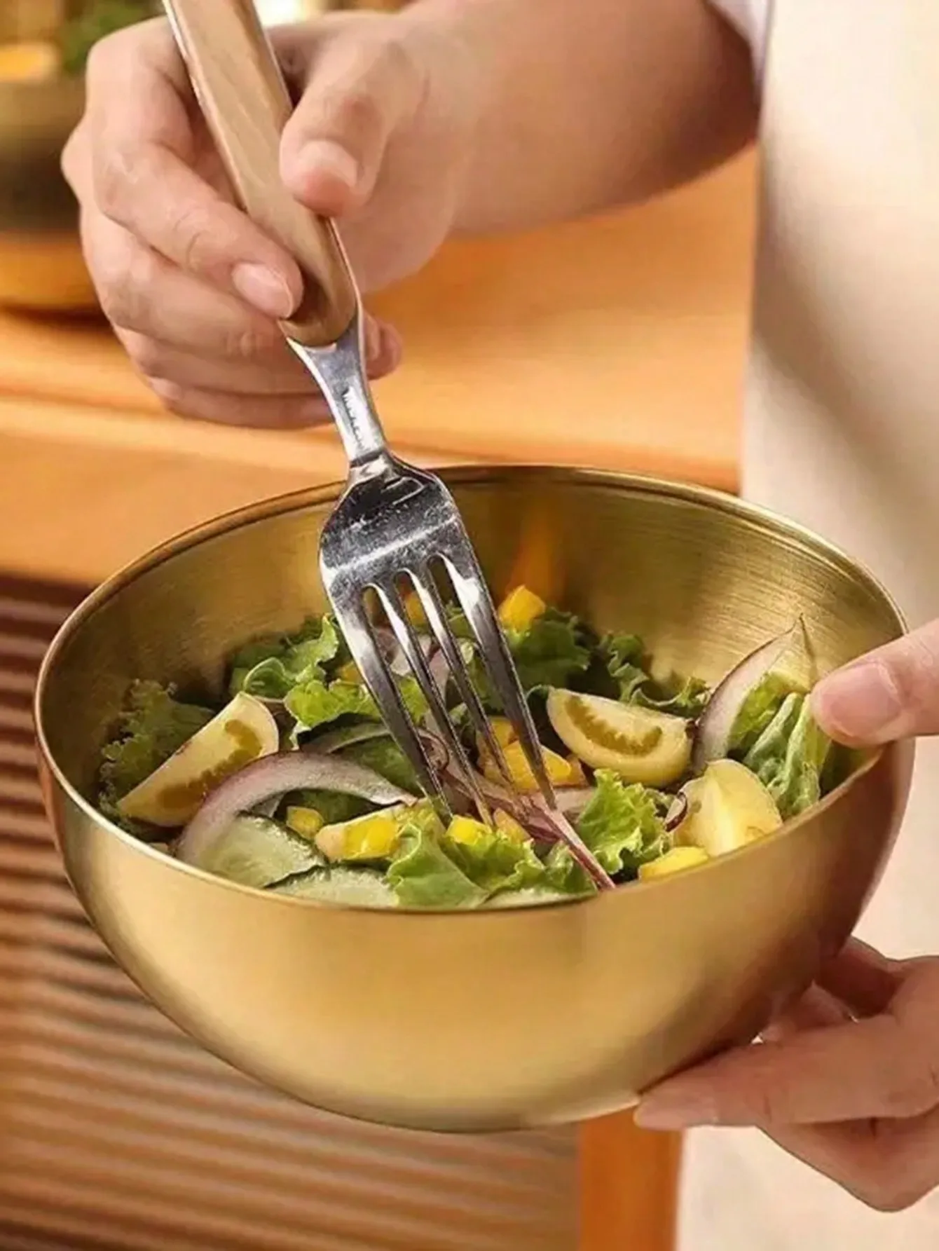 Großes 3-teiliges Salatschüssel-Set: doppelschichtiger, isolierter Edelstahl, bruchsicher, rostbeständig