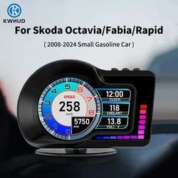 KWHUD HUD OBD2 Display On-board Computer Car GPS Speedometer Temp Meter For Skoda Octavia/Fabia/Rapid 2008-2024 Gasoline