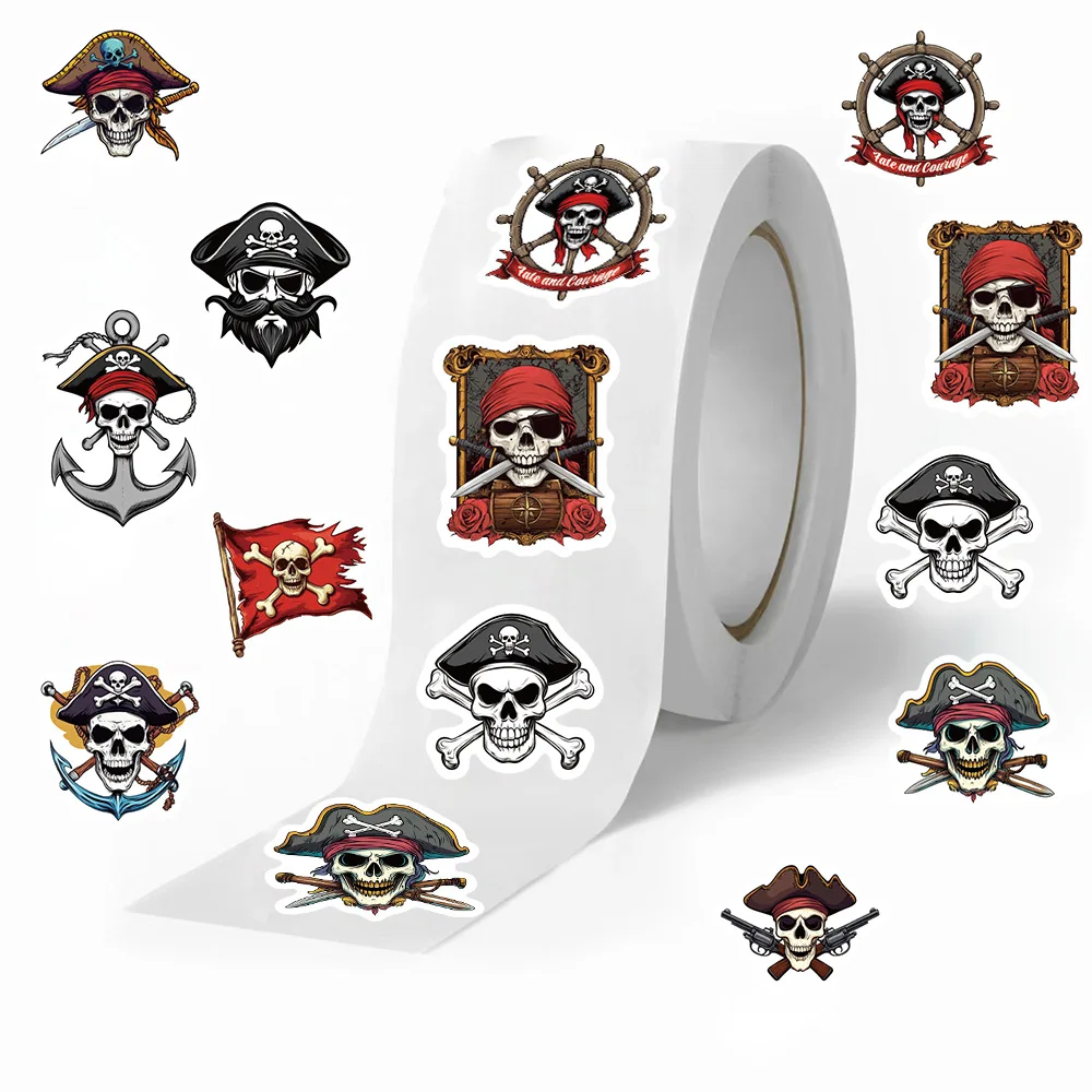500Pcs Creative Pirate Roll Graffiti Stickers ,  DIY Waterproof Stickers Decorative Phone Cases Laptop  Skateboard Stickers
