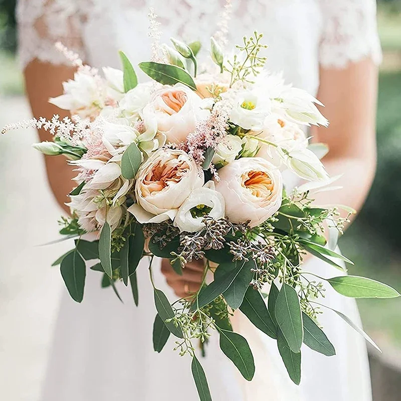 6pcs Foam Floral Handle Bouquet Holder Wedding Artificial Flowers Arrangement DIY Bridal Bouquet Decoration Supplies