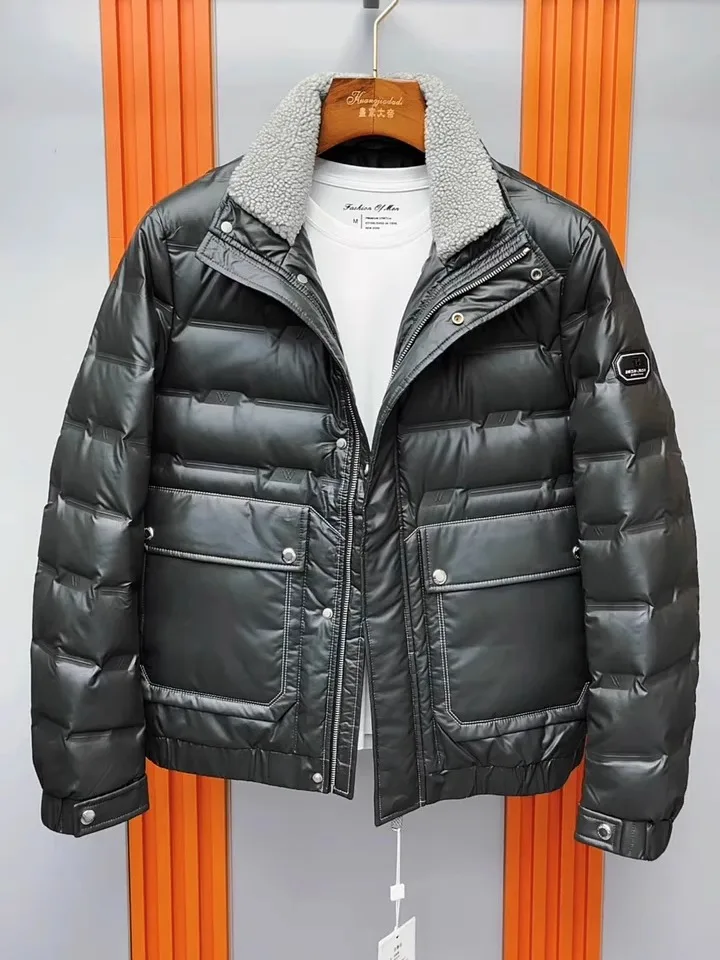 

Мужская стеганая куртка-пуховик Faionable Busin с воротником-стойкой, зимняя верхняя одежда, антибактериальная, приталенная, длинная, на молнии
