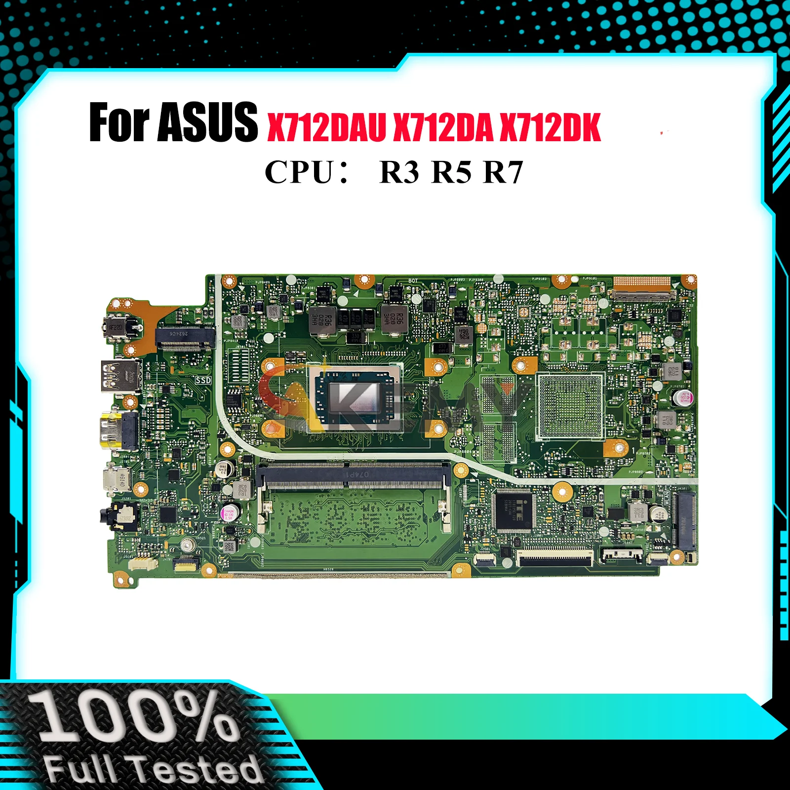 

X712DAU Материнская плата для ноутбука ASUS VivoBook V5000d X712DA X712DK X712DAP X712D F712D M712D M5050D Материнская плата с процессором R3 R5 R7