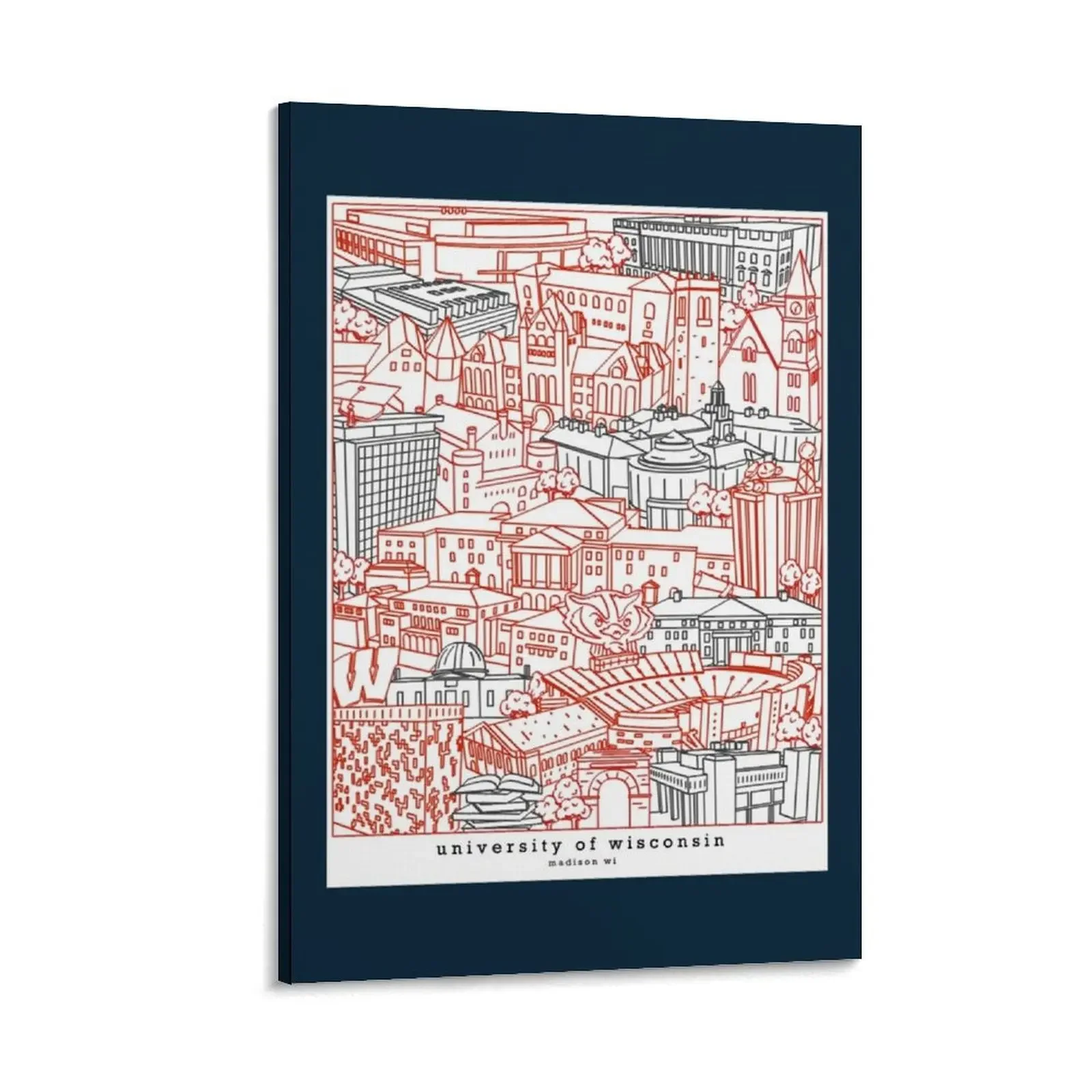 

University of Wisconsin Campus Artwork Canvas Painting wall decoration painting room decorations for girls