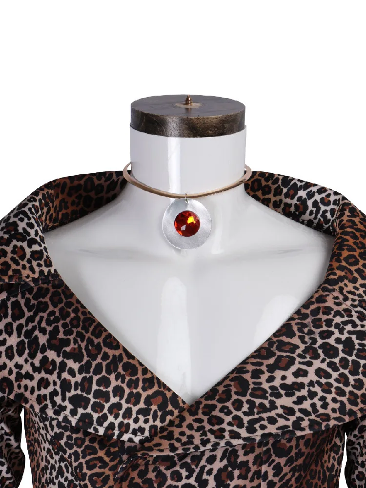 Loween drôle film personnage hôte cinquième Cosplay deuxième jeu Costume imprimé léopard tenue femme étudiant orm