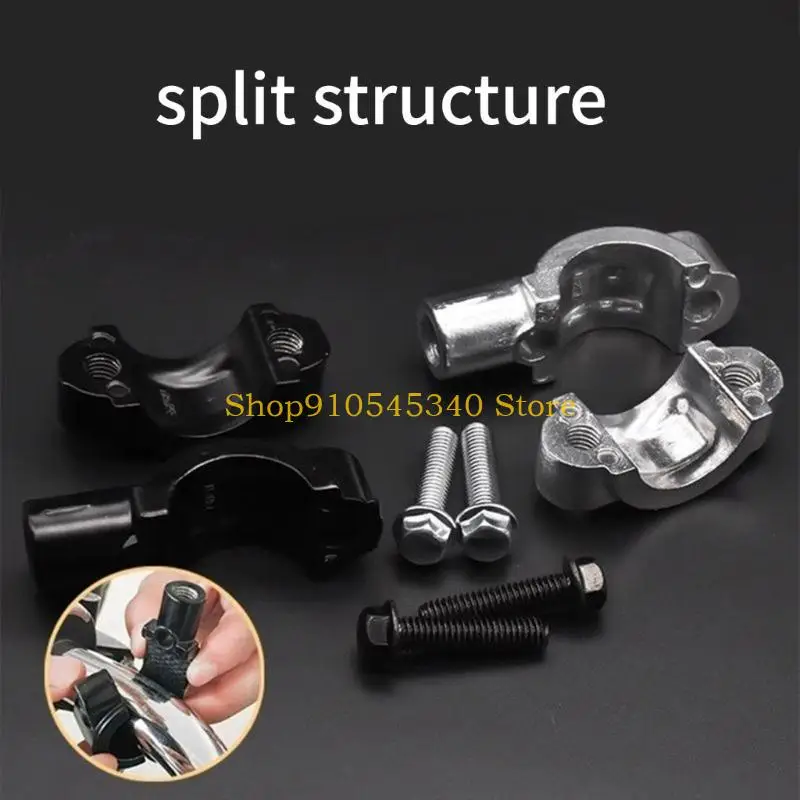 U2JA Sturdy Motorcycle Mirror Clamp Handlebar Bracket Enhances Safety and Aesthetics with Easy Adjustability for Safe Ride 2x